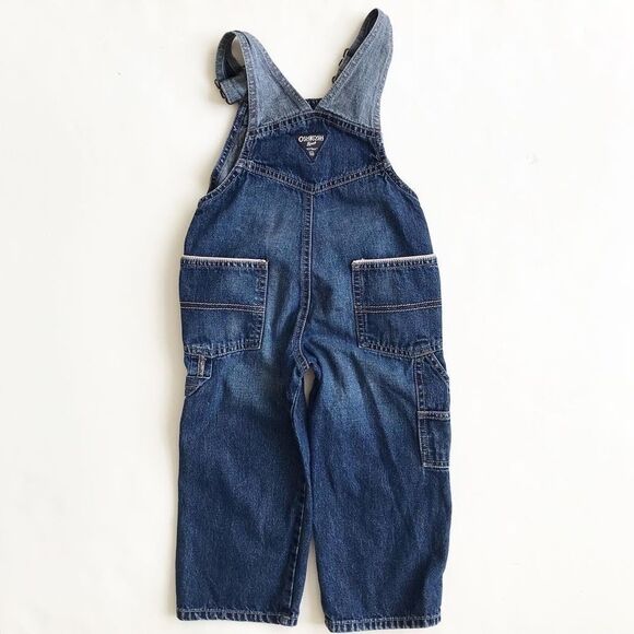 Oshkosh 2 tone blue denim overalls EUC 2T - Picture 4 of 4